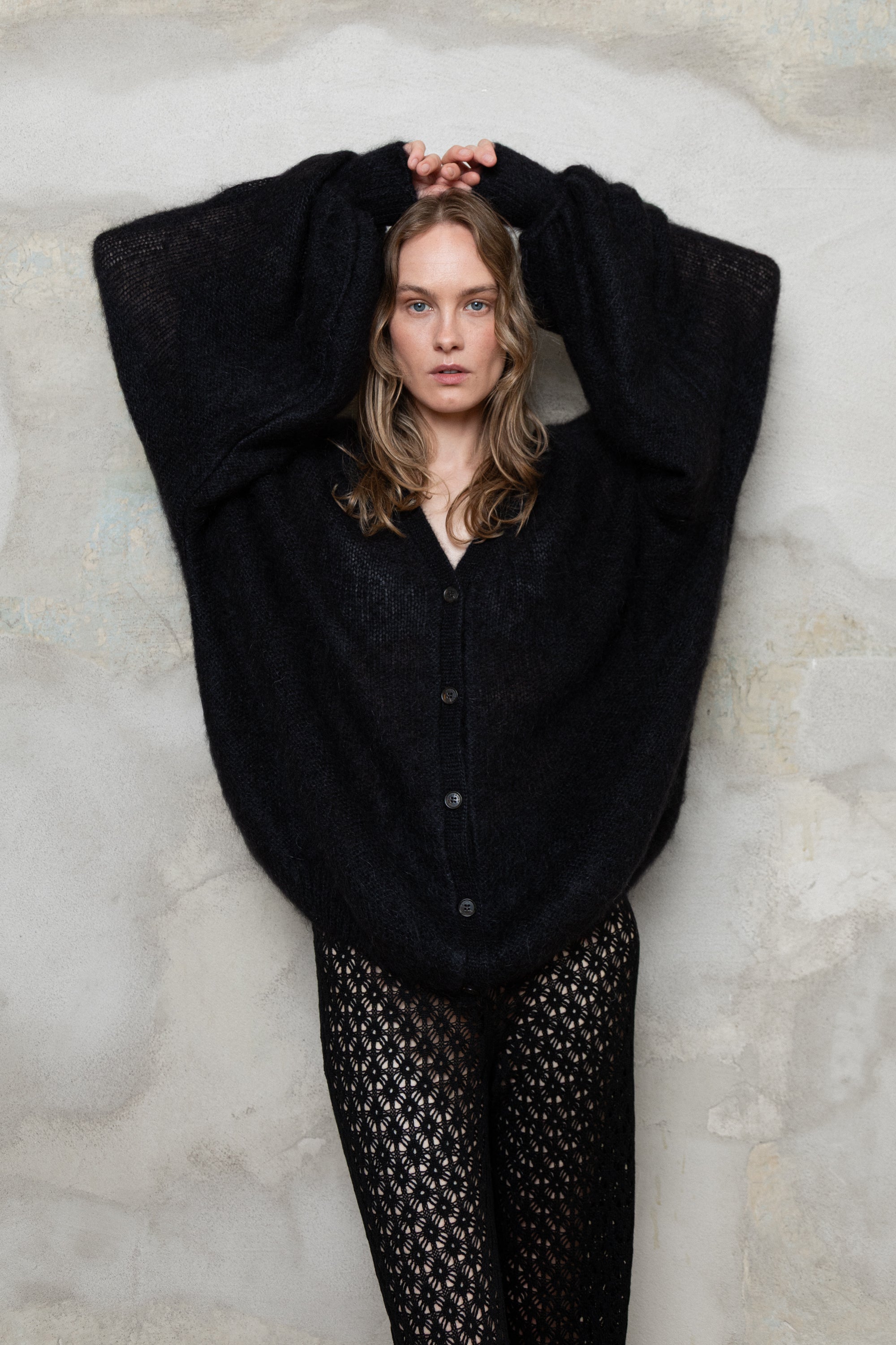 BLACK MOHAIR AND SILK CARDIGAN – for lovers and trees