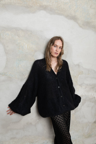 BLACK MOHAIR AND SILK CARDIGAN – for lovers and trees