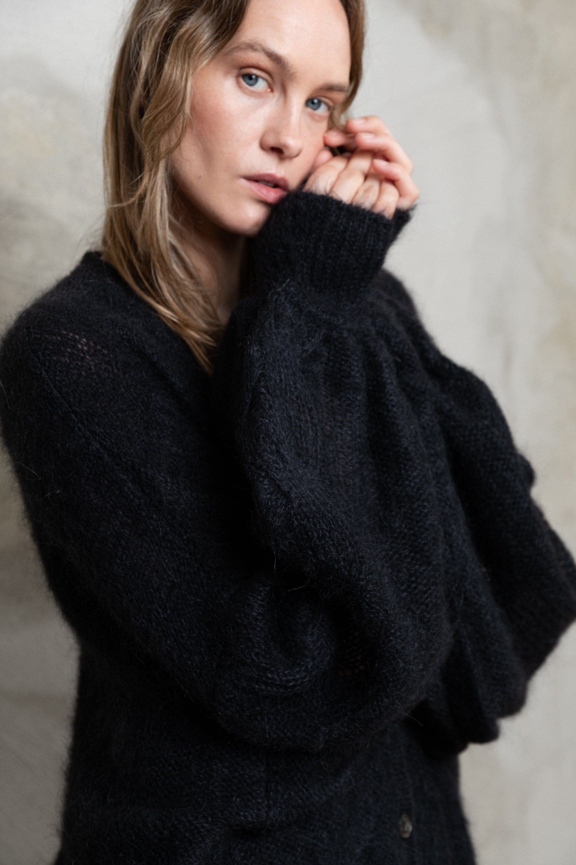 BLACK MOHAIR AND SILK CARDIGAN – for lovers and trees