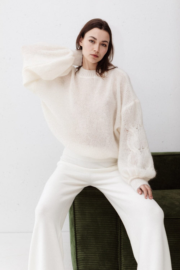 PEARL MOHAIR AND SILK SWEATER for lovers and trees 