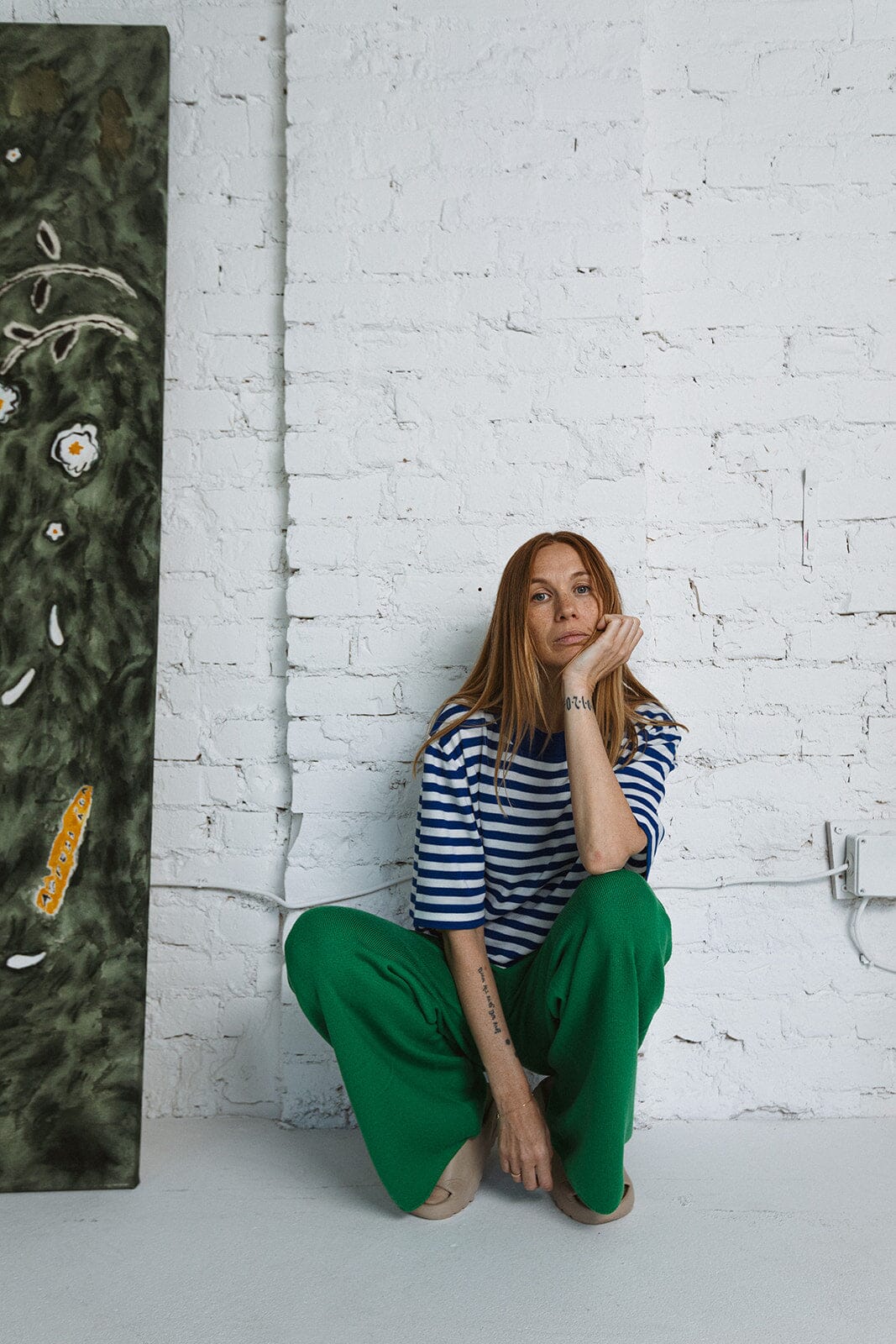 ELECTRIC GREEN EXTRA FINE MERINO WOOL TROUSERS for lovers and trees 