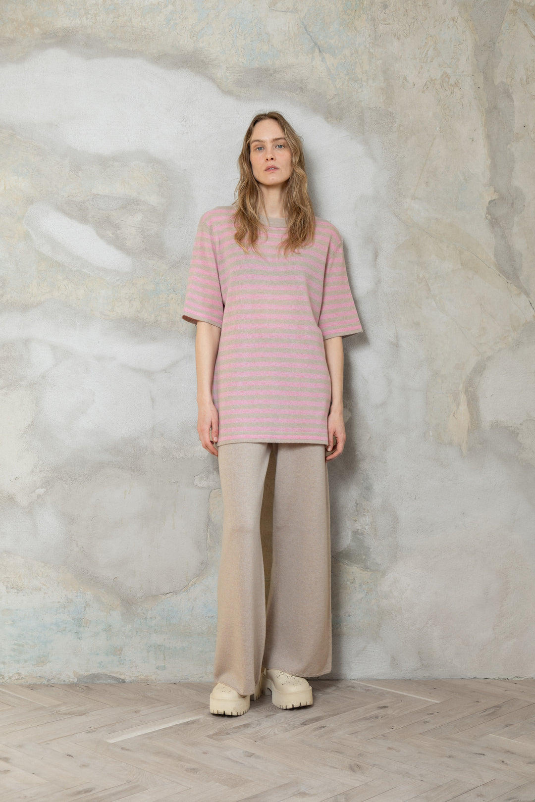 POWDER CASHMERE-MERINO WOOL TROUSERS