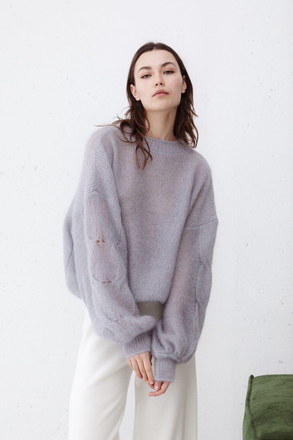 EARTHY GRAY MOHAIR AND SILK CARDIGAN for lovers and trees 