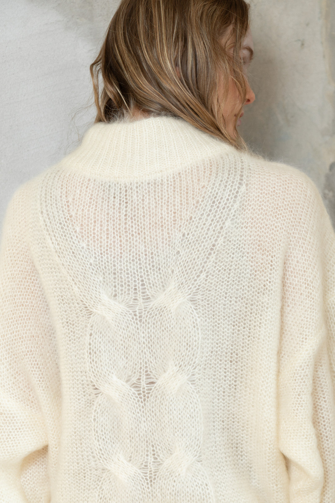 PEARL MOHAIR AND SILK BUTTON DOWN CARDIGAN