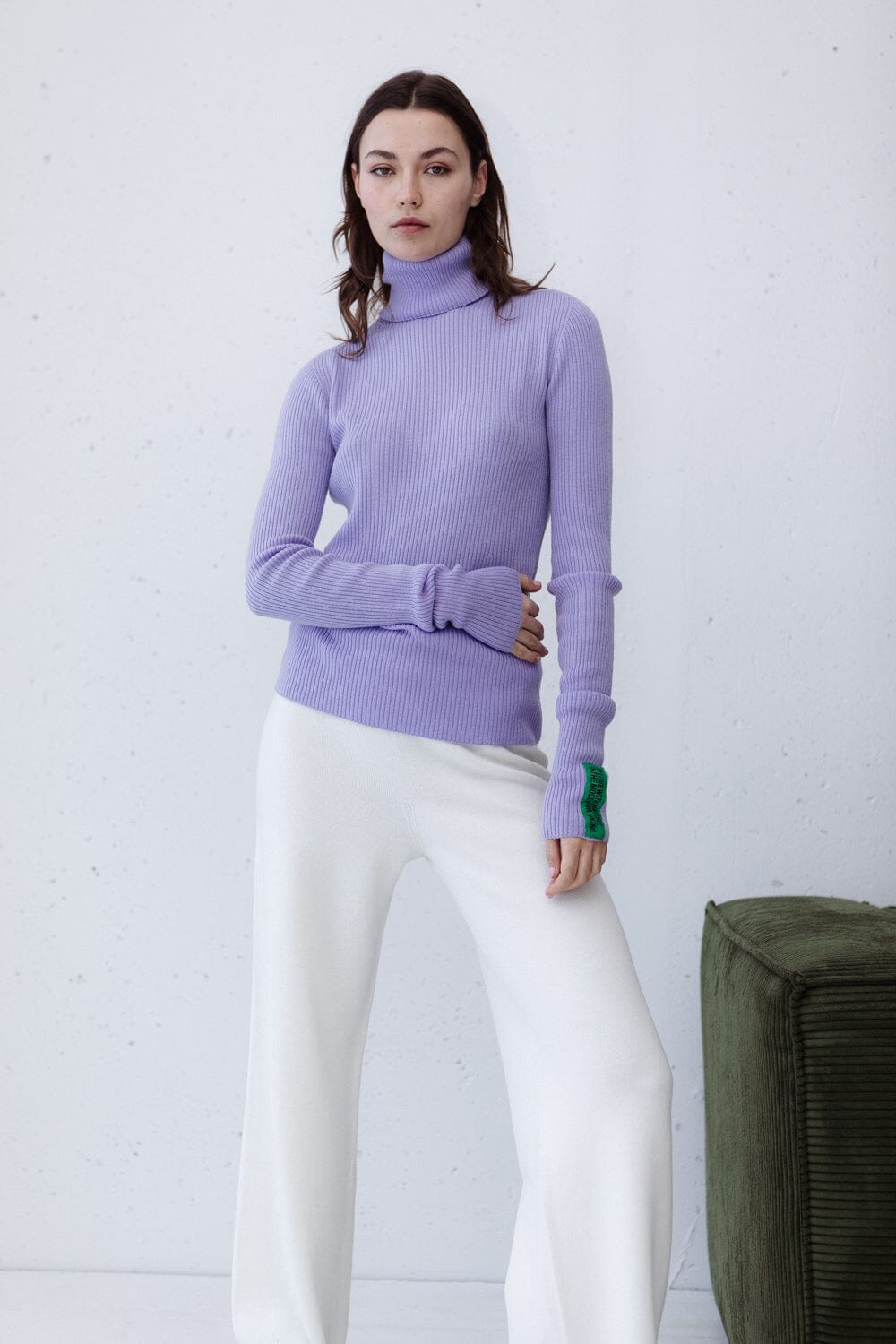 LILAC EXTRA FINE MERINO WOOL TURTLENECK for lovers and trees 