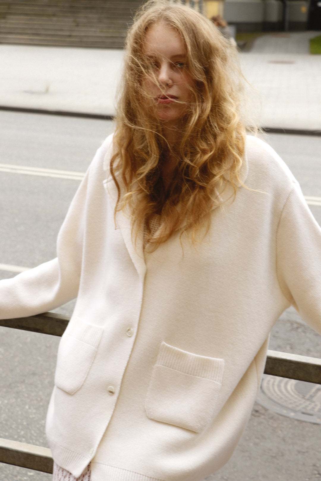 PEARL LAMBSWOOL JACKET CARDIGAN