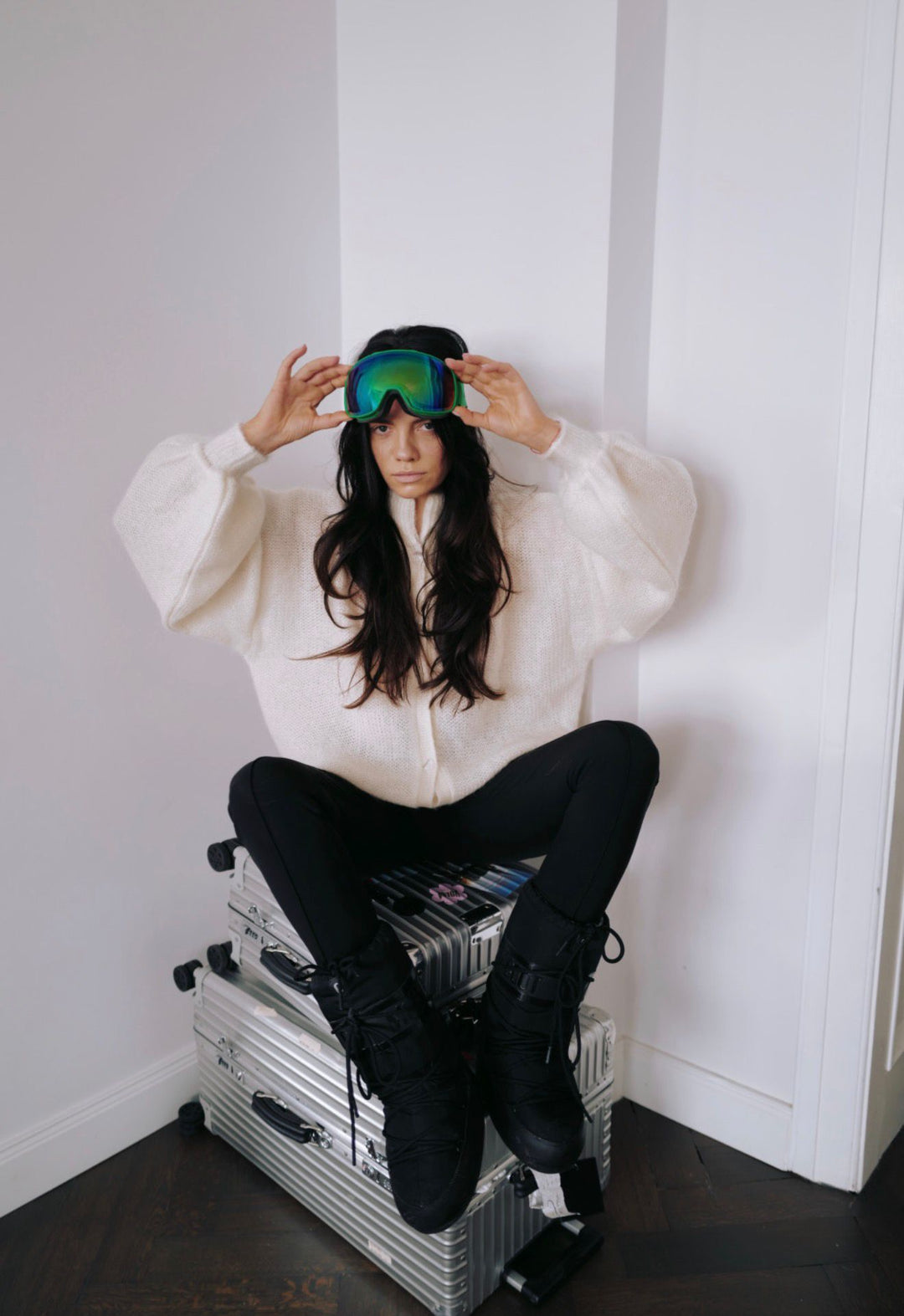 PEARL MOHAIR AND SILK BUTTON DOWN CARDIGAN