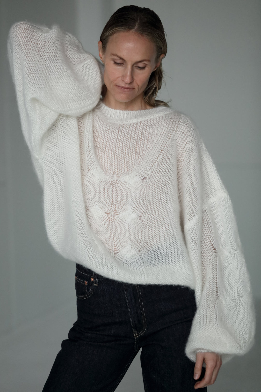 PEARL MOHAIR AND SILK SWEATER for lovers and trees 