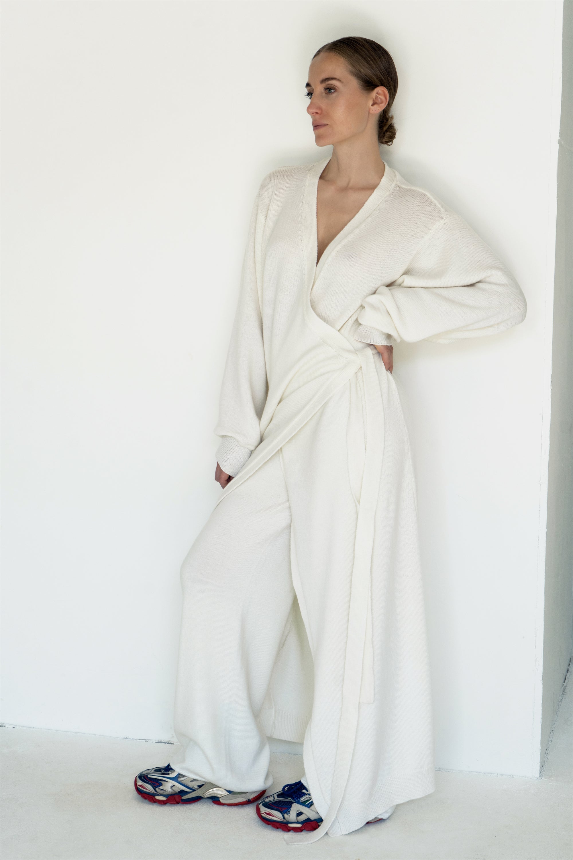 PEARL MERINO WOOL WRAP DRESS for lovers and trees 