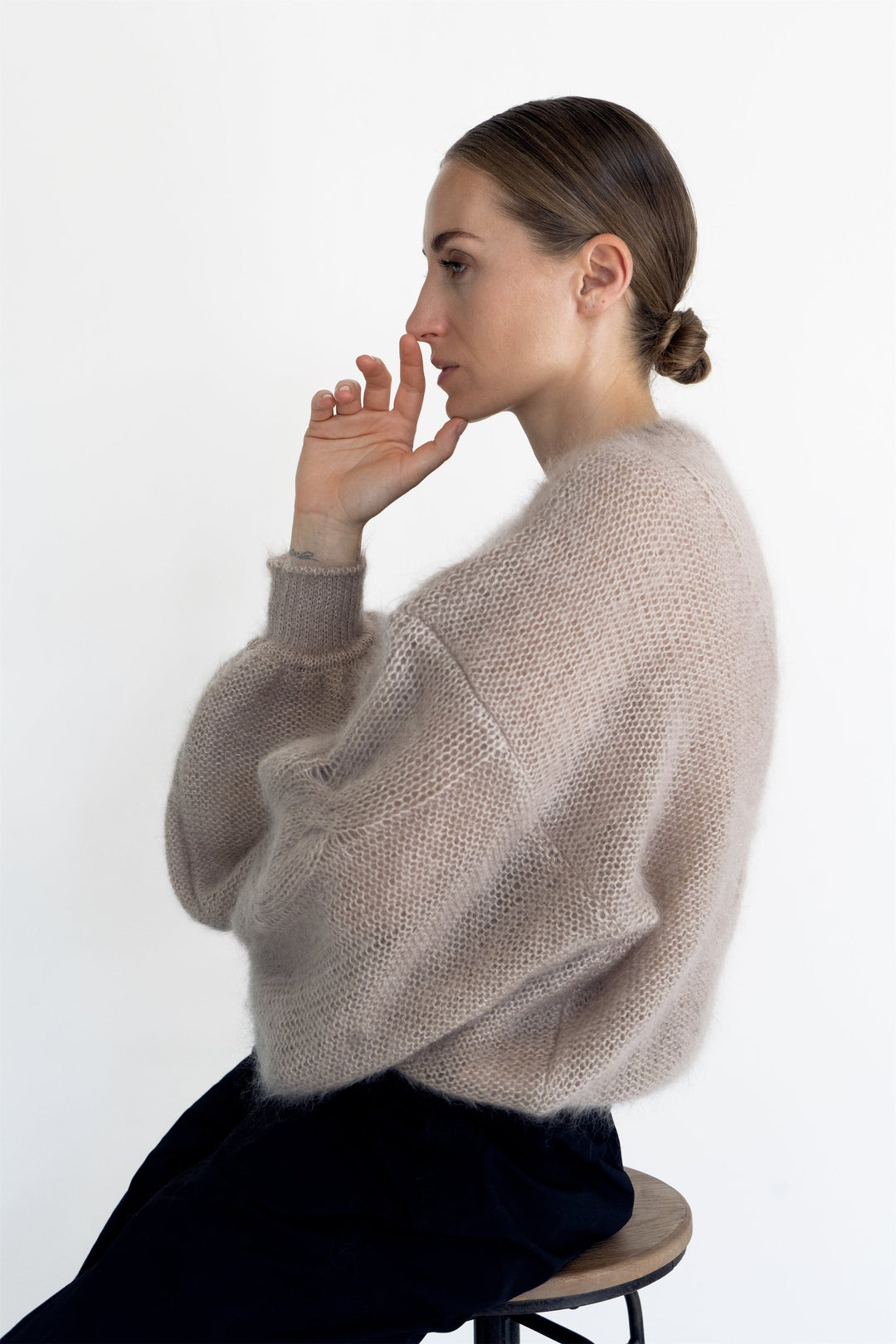 SAND MOHAIR AND SILK SWEATER for lovers and trees 