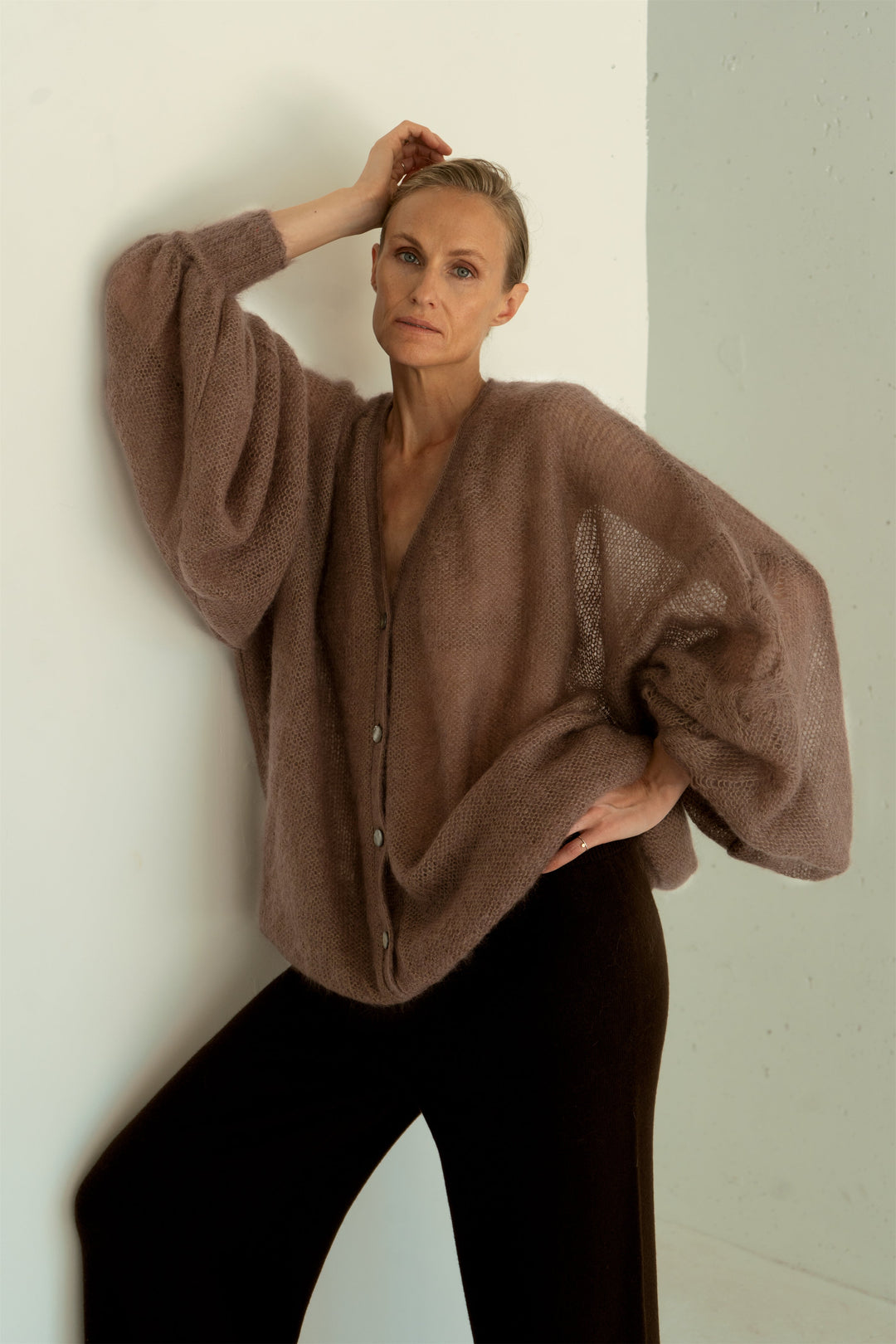 COCOA MOHAIR AND SILK CARDIGAN for lovers and trees 