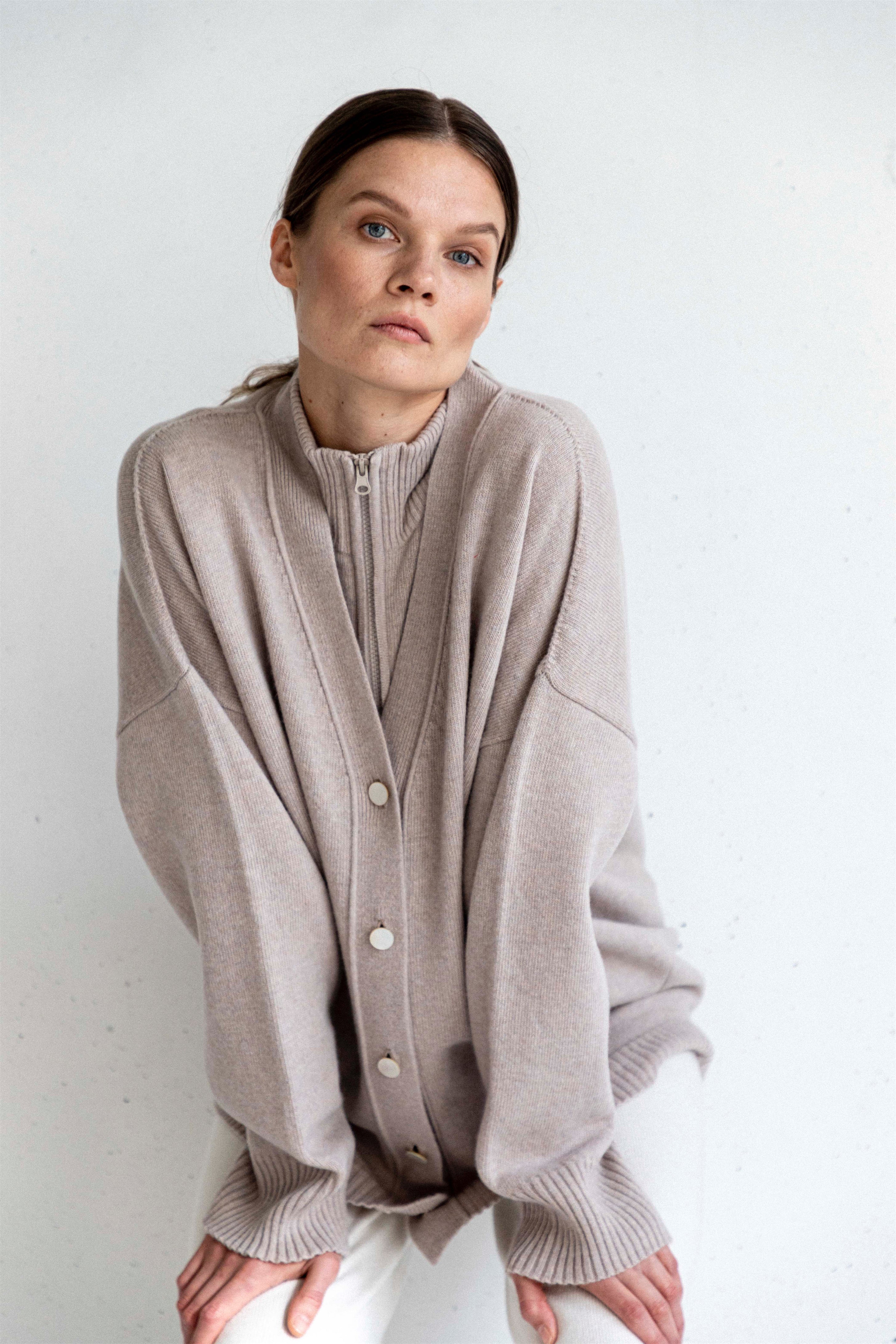 CASHMERE-MERINO WOOL CARDIGAN for lovers and trees 