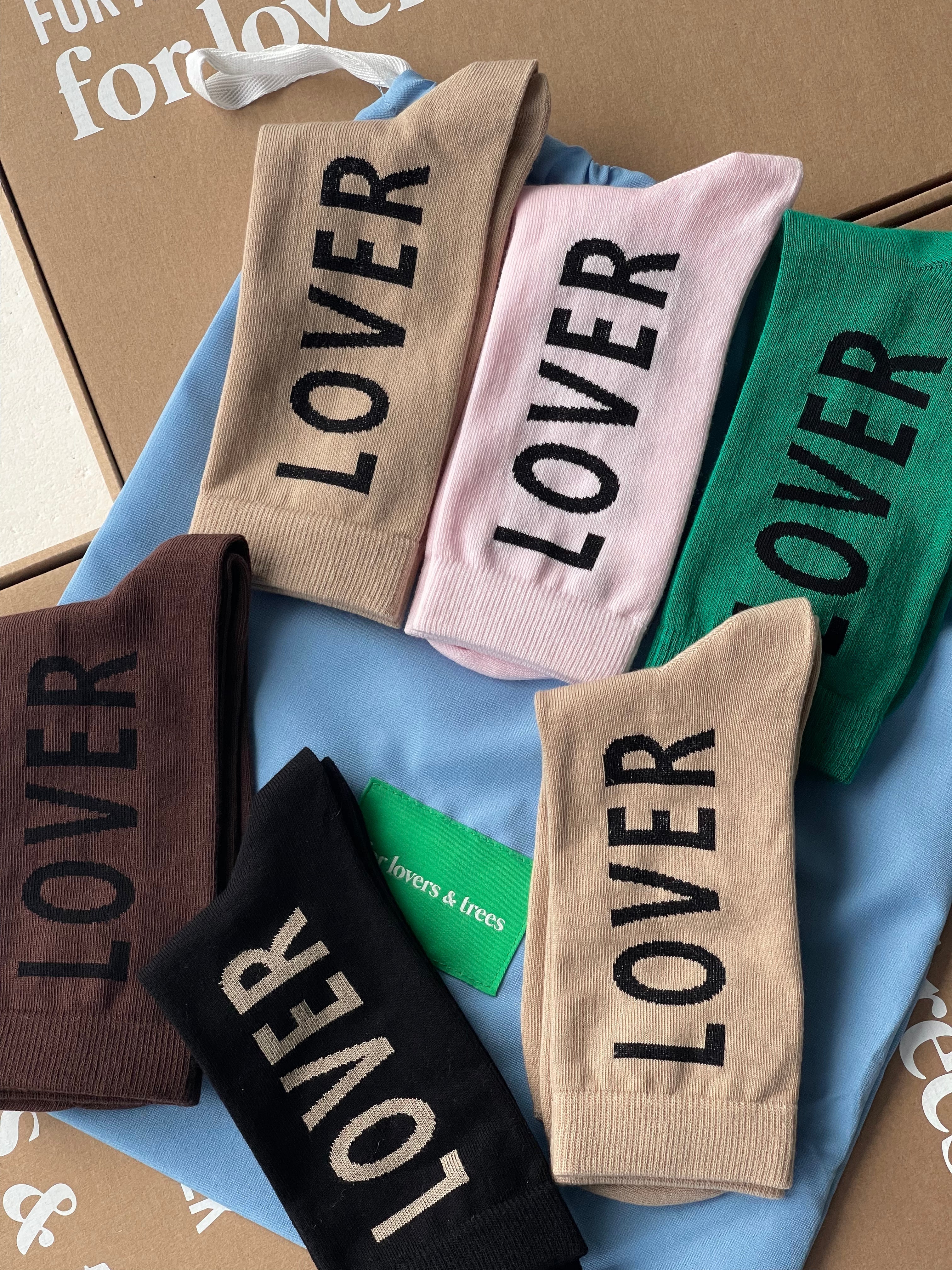 LOVER COTTON SOCKS SET OF 6 for lovers and trees 